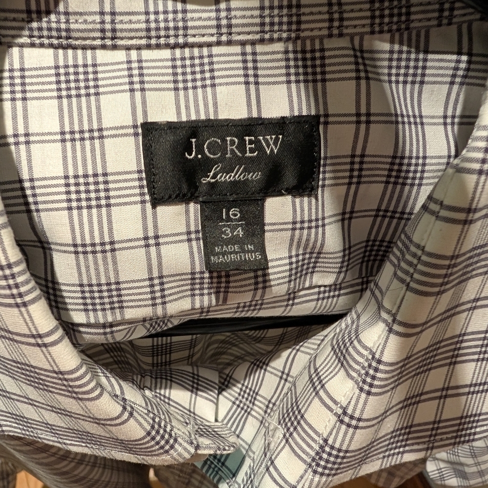 J. Crew Gray And White Plaid Men's Shirt